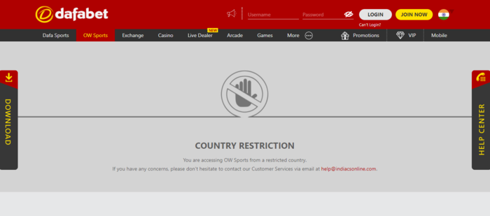 dafabet restricted countries